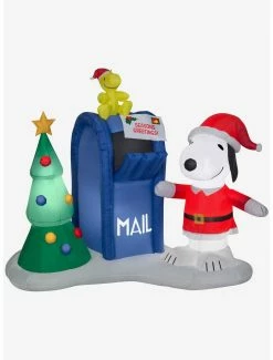 Decor Peanuts Snoopy Snoopy And Woodstock With Mailbox Scene Large Airblown