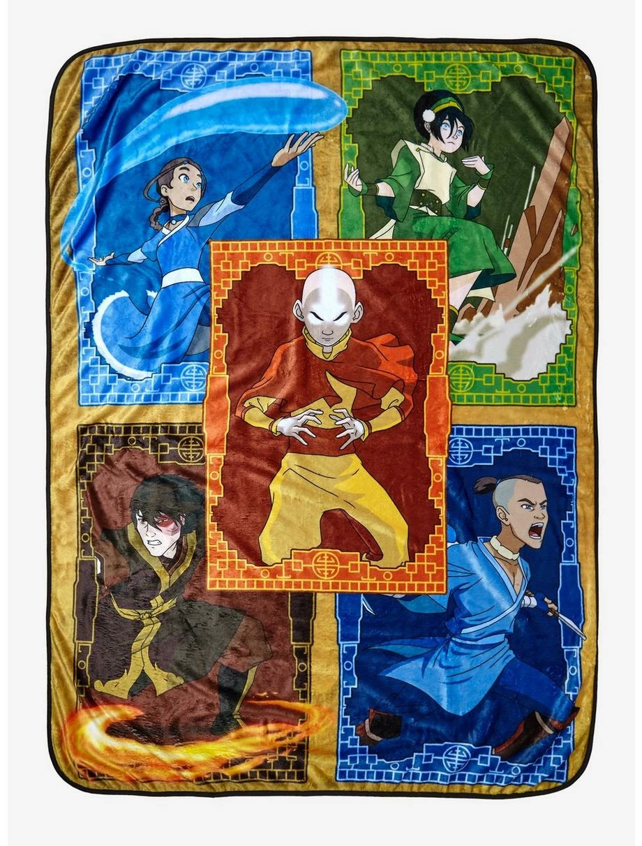 Bedroom Avatar: The Last Airbender Character Portraits Throw 1 Bedroom Avatar: The Last Airbender Character Portraits Throw