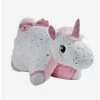 Bedroom Glittery White Unicorn Pillow Pets Plush Toy