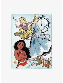 Bedroom Disney Princess Powder Blue Silk Touch Throw