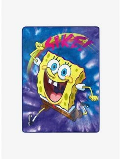Bedroom Spongebob Squarepants Tie Dye Ready Silk Touch Throw