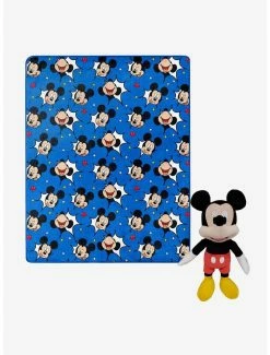 Bedroom Disney Mickey M Comic Pop Hugger Pillow And Throw Set