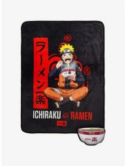 Bedroom Naruto Shippuden Naruto Eating Ramen Throw With Ramen Bowl Pillow