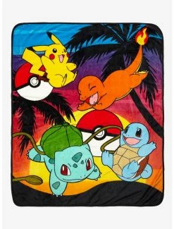 Bedroom Pokémon Starters Sunset Throw - BoxLunch Exclusive