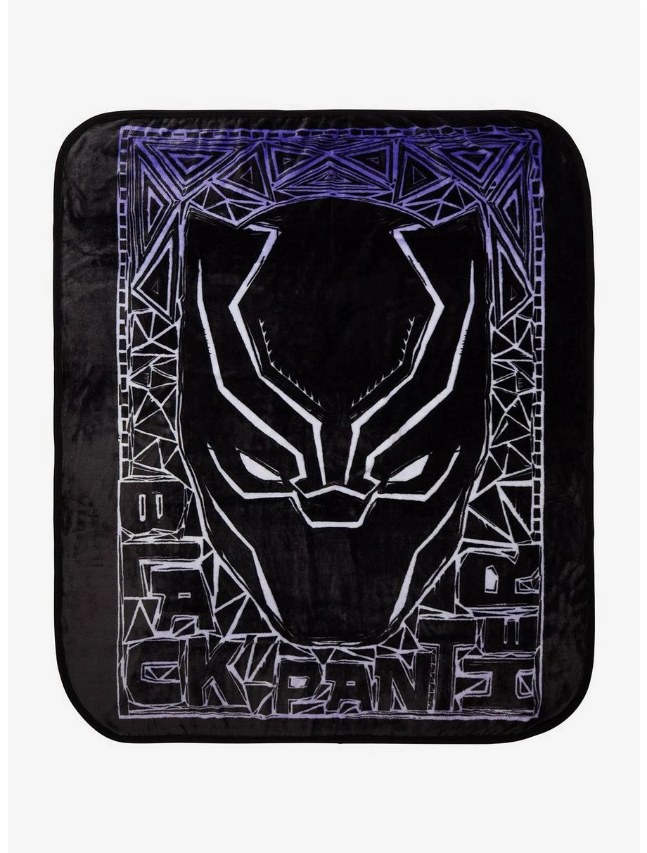 Bedroom Marvel Black Panther Mask Portrait Throw - BoxLunch Exclusive 1 Bedroom Marvel Black Panther Mask Portrait Throw - BoxLunch Exclusive