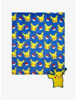 Bedroom Pokémon Pikachu Plush And Blanket Set -BoxLunch Sales Shop 19108614 av3