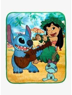Bedroom Disney Lilo & Stitch Beach Group Portrait Throw - BoxLunch Exclusive