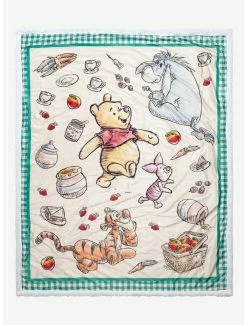 Bedroom Disney Winnie The Pooh Characters & Food Watercolor Portraits Sherpa Throw - BoxLunch Exclusive