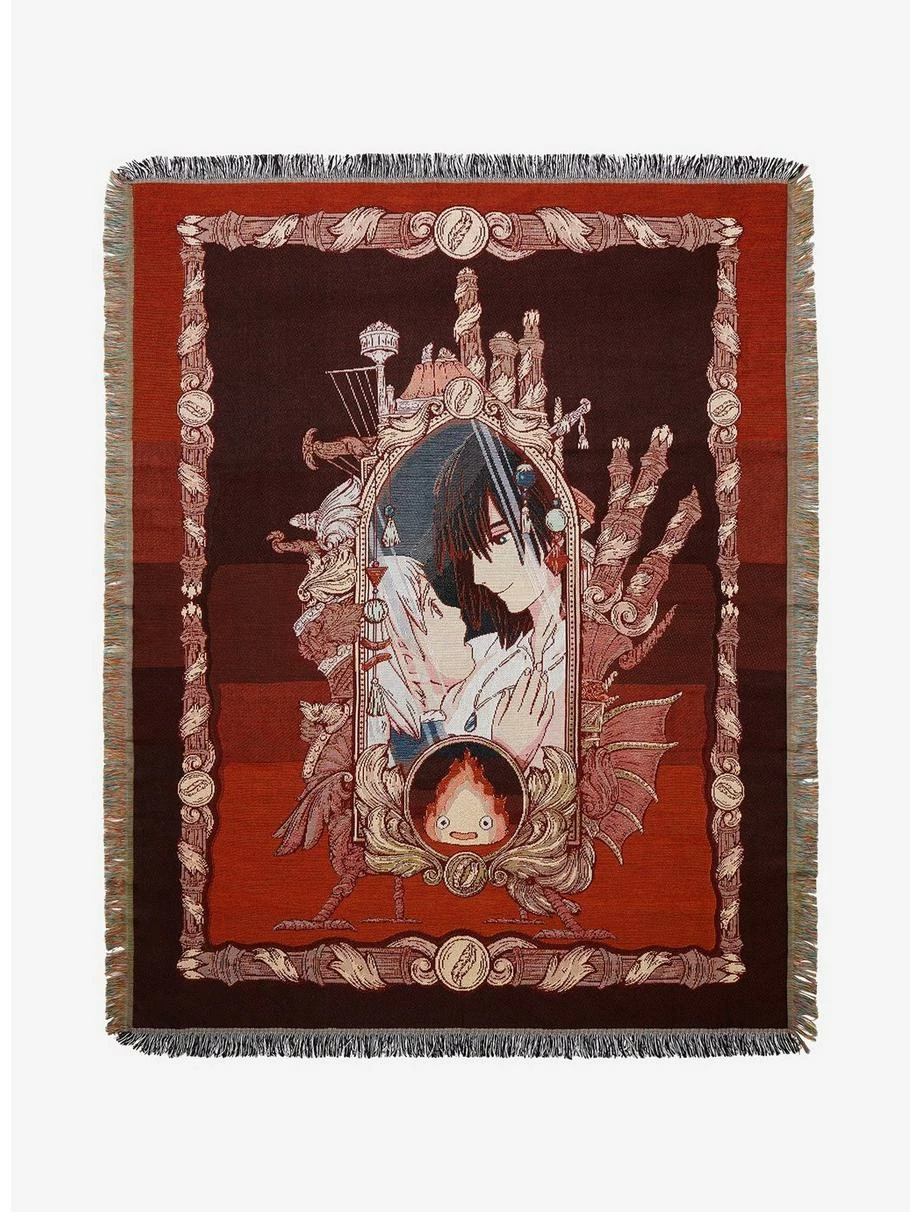 Bedroom Studio Ghibli Howl's Moving Castle Characters Tapestry Throw - BoxLunch Exclusive 1 Bedroom Studio Ghibli Howl's Moving Castle Characters Tapestry Throw - BoxLunch Exclusive