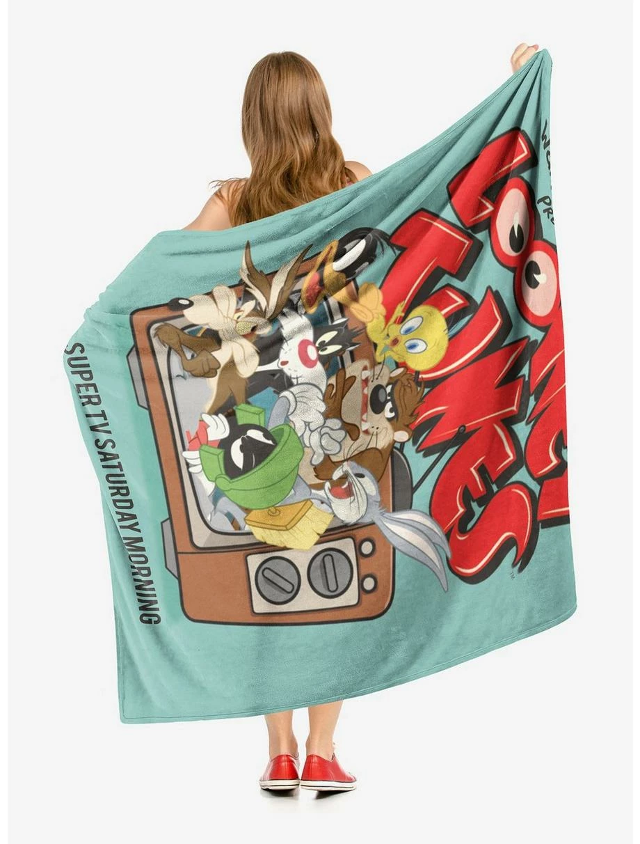 Bedroom Looney Tunes Super Saturday Throw Blanket 2 Bedroom Looney Tunes Super Saturday Throw Blanket - Image 2