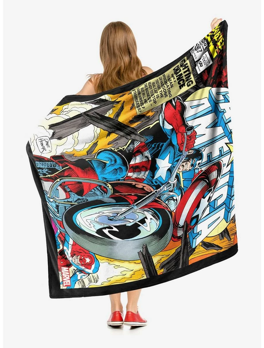 Bedroom Marvel Captain America Fighting Chance Throw Blanket 2 Bedroom Marvel Captain America Fighting Chance Throw Blanket - Image 2