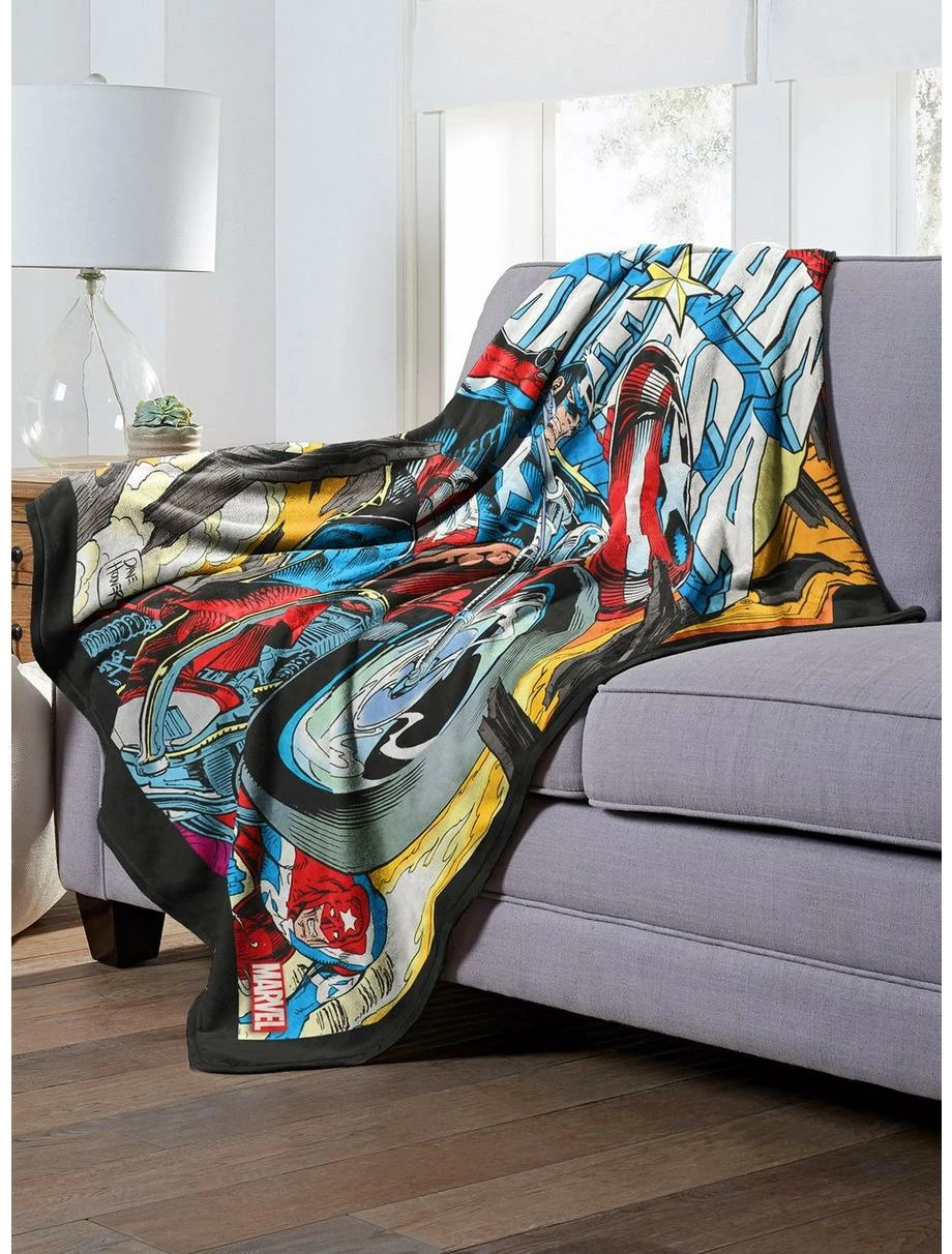 Bedroom Marvel Captain America Fighting Chance Throw Blanket 3 Bedroom Marvel Captain America Fighting Chance Throw Blanket - Image 3