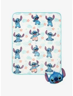 Bedroom Disney Lilo & Stitch Tropical Stitch Pillow And Blanket Set -BoxLunch Sales Shop 19426349 av3