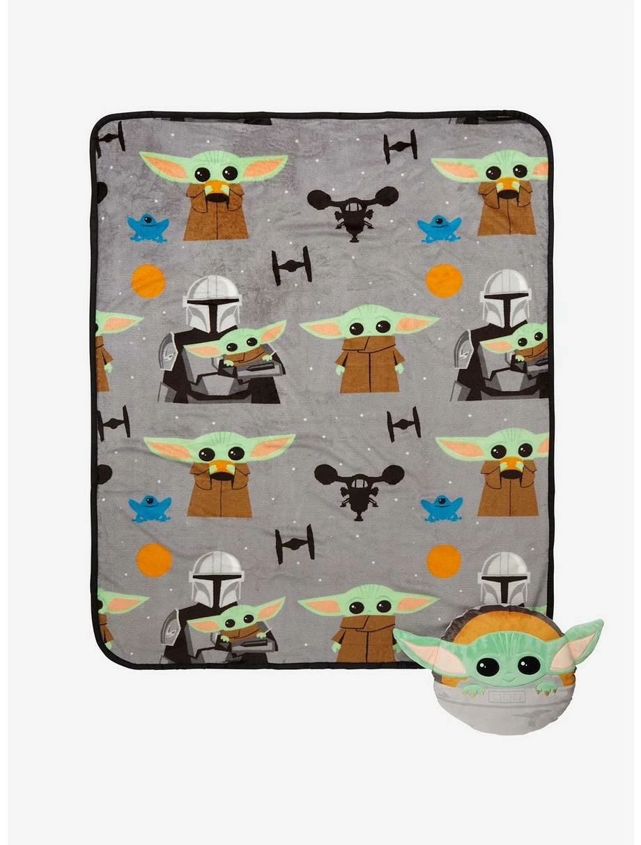 Bedroom Star Wars The Mandalorian Grogu Pillow And Blanket Set 4 Bedroom Star Wars The Mandalorian Grogu Pillow And Blanket Set - Image 4